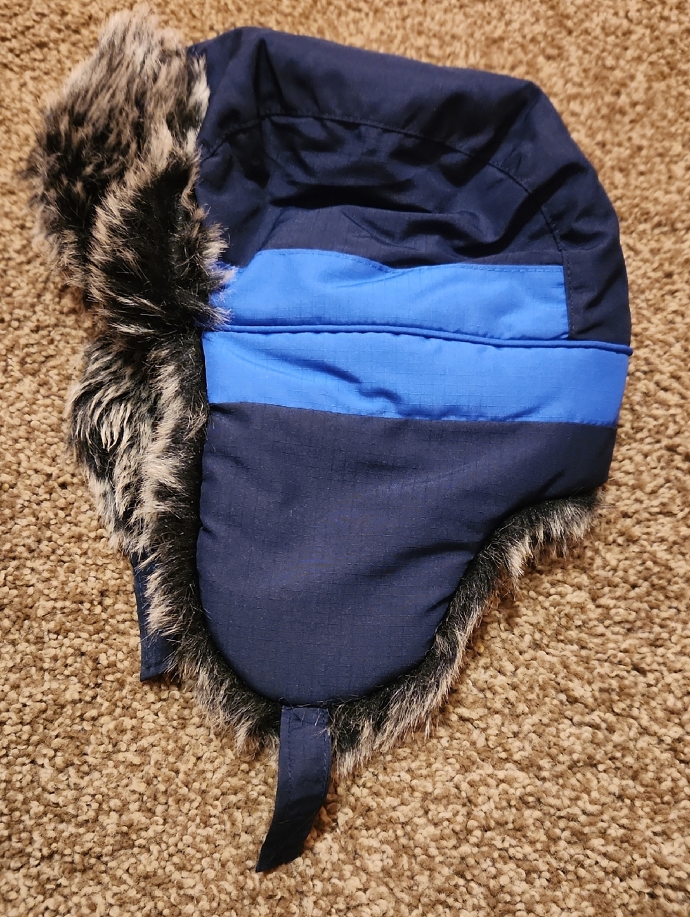 The Children's Place Navy Faux Fur Lined Trapper Hat